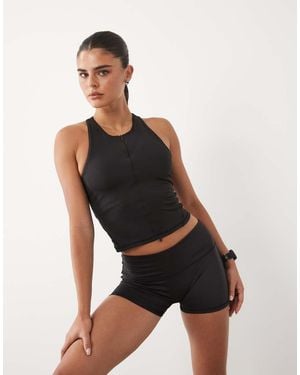 4505 Active 3 Inch High Waist Booty Shorts - Black
