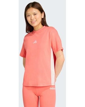 adidas Originals Essentials 3-Stripes Cotton Tee - Red