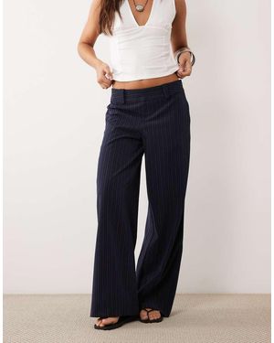 Mango Teen Rechte Pantalon Met Krijtstreep - Blauw