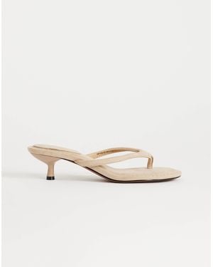 TOPSHOP Axel Flip Flop Mid Heel Sandals - Natural