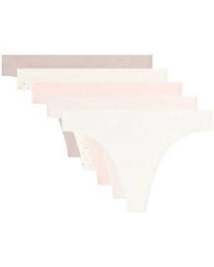 Oysho 5 Seamless Soft-touch Thongs - White