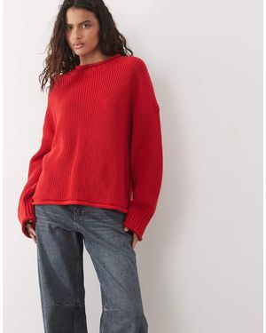 Abercrombie & Fitch Jersey Holgado De Punto En - Rojo