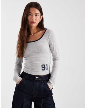 Cotton On 91 Graphic Off Shoulder Top - White