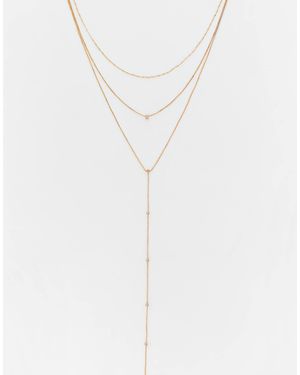 Pull&Bear – 3er-pack lasso-halskette - Weiß
