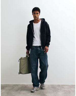 Jack & Jones Heavyweight Double Zip Hoodie - Blue