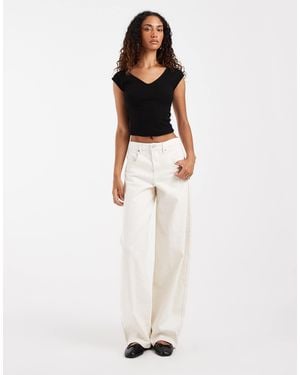 ONLY – tamy – barrel-jeans - Weiß
