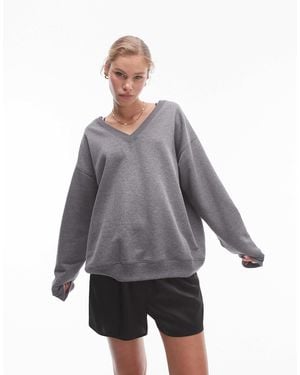 TOPSHOP – lockeres sweatshirt - Grau