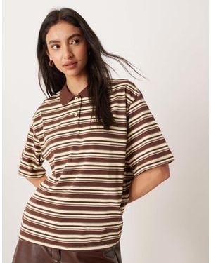 Aware Short Sleeve Polo Top - Brown
