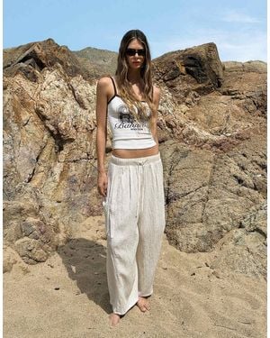 Bershka Balloon Leg Cargo Trousers - Metallic