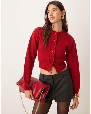 Glamorous Gilet ajusté avec boutons en cœur - Rouge