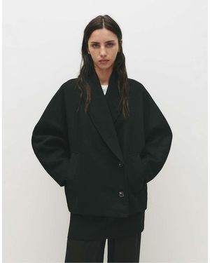 Pull&Bear Jas Van Stof Met Volumineuze Mouwen - Zwart