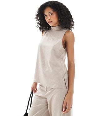 ASOS High Neck Sleeveless Co-ord Top - White