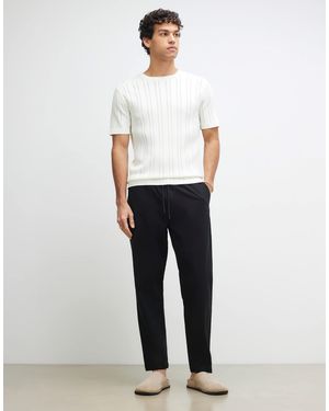 River Island Pantalon à enfiler en aspect lin - Blanc