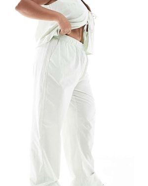 ONLY Wide Leg Boxer Detail Trousers - White