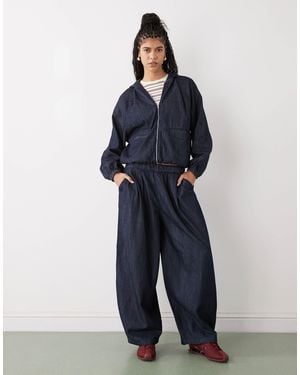 Collusion Chambray Denim Xl Balloon Co Ord - Blue