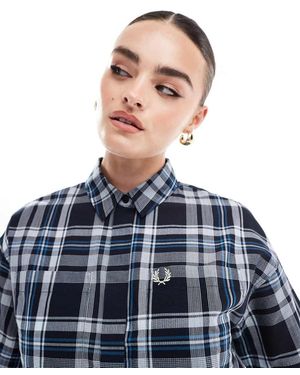 Fred Perry Tartan Sheer Shirt - Blue