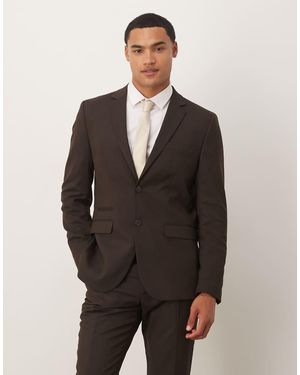SELECTED Americana Marrón De Corte Slim De Mezcla De Lana De - Gris