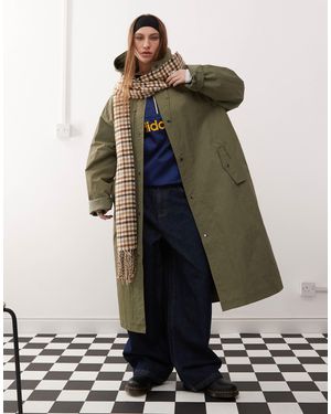 Collusion Longline Trench Jacket - Green
