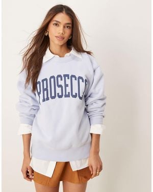 Abercrombie & Fitch Varsity Slogan Crewneck - White