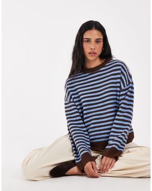 ONLY Drop Shoulder Knitted Sweater - Blue