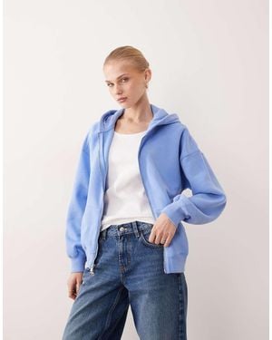 Abercrombie & Fitch Oversized Zip Up Hoodie - Blue