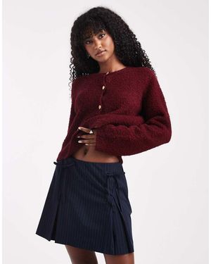 ONLY Minifalda Con Raya Diplomática Y Detalle De Lazo De - Rojo