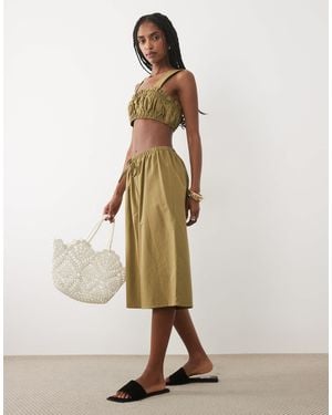 ASOS Linen Blend Pull On Longline Short - Natural