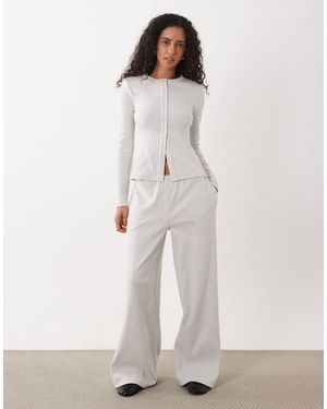 4th & Reckless Gerippte jersey-hose mit weitem bein als kombiteil - Weiß