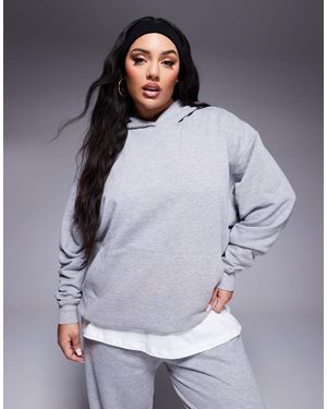 4505 Curve - sweat à capuche en molleton épais à séchage rapide - chiné - Gris