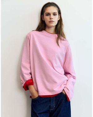 Pull&Bear Oversize Long Sleeve T-shirt - Pink