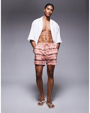 South Beach Blur Print Swimshort - Orange
