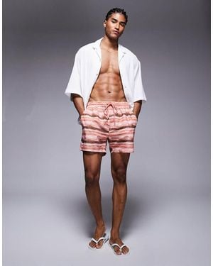 South Beach Blur Print Swimshort - Orange