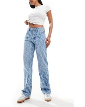 Calvin Klein Signature 90s All Over Print Jeans - Blue
