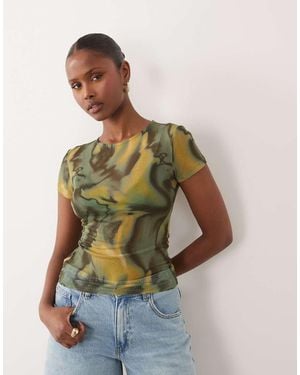 ASOS Sheer Mesh Baby Tee - Green