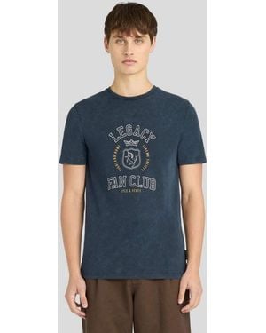Lyle & Scott Ss T-Shirts Washed Fan Club Graphic T-Shirt - Blue