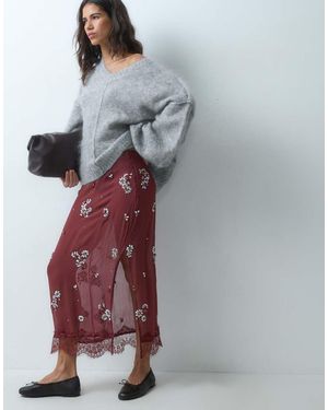 ASOS Gonna Midi Decorata - Grigio