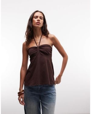 Cotton On Lucy - top babydoll dos nu - chêne foncé - Marron
