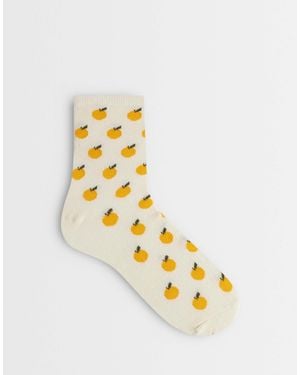 Vero Moda Orange Print Ankle Socks - Metallic