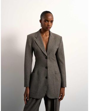 TOPSHOP Americana De Estilo Años 80 Con Cintura Entallada De Tolu Coker X - Gris