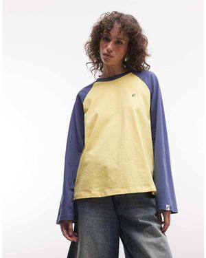 Collusion Raglan Branded Tee - Yellow