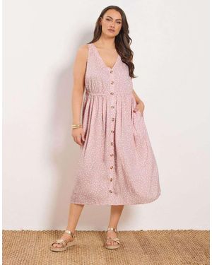 Yours Clothing Ditsy Floral Sundress - Pink