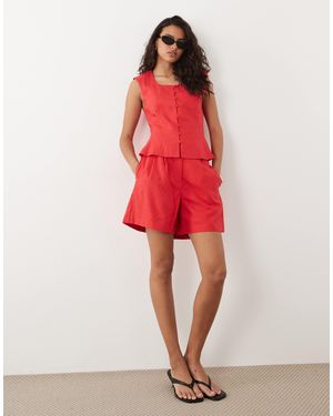 Y.A.S – shorts mit falten - Rot