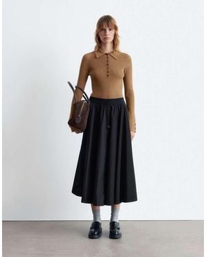 & Other Stories Midi Woven Volume Skirt - White