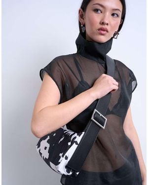 TOPSHOP Bandolera De Nailon Con Estampado De Vaca Y Correa En Contraste Kylie De -Marrón - Azul