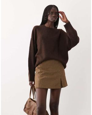 Jdy Oversized Trui Met Ronde Hals - Bruin