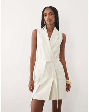 Miss Selfridge Tailored Sleeveless Blazer Dress - Natural