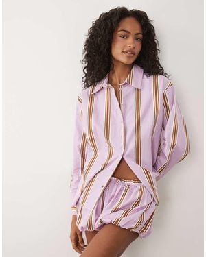 ASOS Gestreept Oversized Overhemd - Roze