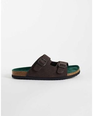 Only & Sons Faux Suede Mule Sandals - Black