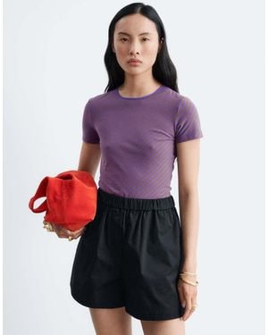 & Other Stories Relaxed T-shirt With Cap Sleeve - Purple