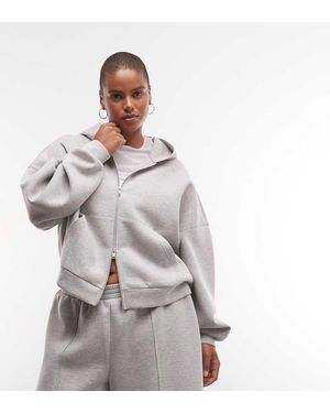 ASOS Asos Design Curve Premium Oversized Hoodie Met Rits - Grijs